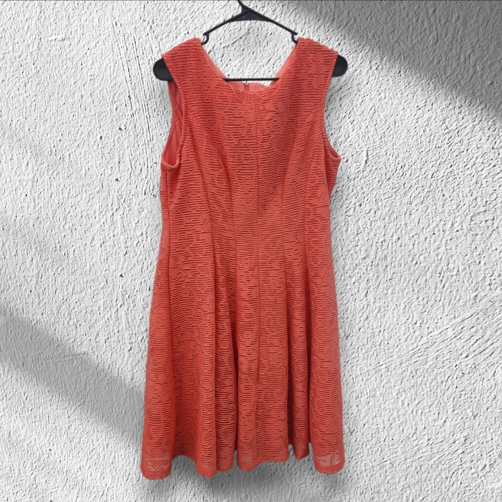 CB established 1962 coral knee-length sleevless dress size 14